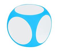 PolyGen Classroom Teaching Dice for Interactive Lessons, Big Customizable Write On Wipe Off Dice for Student Engagement in Math/Spelling/and Custom Activities (Blue)