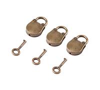 PolyGen Decorative Mini Locks for Craft Projects and Keepsake Boxes, a 3 Piece Mini Padlock Set with Keys Suited for Party Favors or Escape Room Props