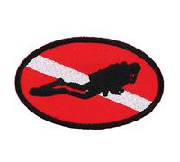 PolyGen Diving Flag Memento in an Ellipse Scuba Flag Style, This Embroidered Dive Badge has an Iron on Back for Easy Application to Diving Gear or Vests