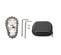 PolyGen Fingertip Bike Chain Gear Constructed from Stainless Steel, a Portable Fidget Bike Chain Toy with a Metal Sprockets Fidget for Office Desk Focus (Silver Black)