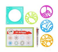 PolyGen Geometric Template Set for Imaginative Drawing Activities, This Children's Geometric Ruler kit Helps Develop Artistic Skills Through Fun Spiral Pattern Creation