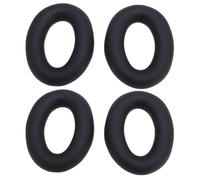 PolyGen Headphone Ear Pad Cover with Soft Silicone for Surface Preservation, Slip On Design, QC Ultra Headphone Accessories for Extending Cushion Life, 2 Pair Pack (Black)