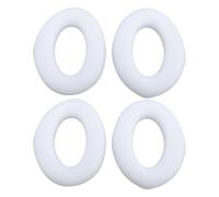 PolyGen Headphone Ear Pad Cover with Soft Silicone for Surface Preservation, Slip On Design, QC Ultra Headphone Accessories for Extending Cushion Life, 2 Pair Pack (White)