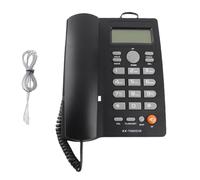 PolyGen Landline Phone for Home Office with Clear Sound Technology, Hands-free Corded Phone with Caller ID Display, Pause/Hold and Redial for Business Use (Black)