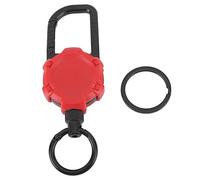 PolyGen Magnetic Quick Release Keychain with a 70cm Retractable Stainless Steel Wire for Gym Bags and Belts Providing Easy Detachment and Secure Key Organization (Red)