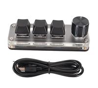 PolyGen PC Keypad with Knob featuring DIY Programmable Keys, Mechanical Blue Switch, Detachable USB Cable, and Type C Connection for Gaming, Music, and Production (Black)