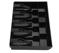 PolyGen Removable Cash Tray for Cashier Tills, a Five Grids Cash Drawer Insert with 5 Bill / 4 Currency Layout for Money Organization in a Retail Setting, (Black)