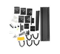 PolyGen Rotatable Guitar Wall Hook System on an Aluminum Splicing Rail for Bass, Violin, Mandolin, an Organized Instrument Display Guitar Hanger for Studios (Black)