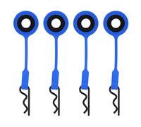 PolyGen Silicone Metal RC Clips 4 Count, RC Car Body Clips with Pull Tab Design for Easy Removal, Fasteners for 1/10 Scale RC Hobby Cars and Trucks (Blue)