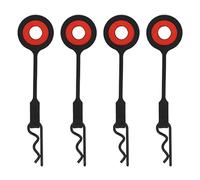 PolyGen Silicone Metal RC Clips 4 Count, RC Car Body Clips with Pull Tab Design for Easy Removal, Fasteners for 1/10 Scale RC Hobby Cars and Trucks (Black)