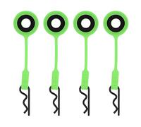 PolyGen Silicone Metal RC Clips 4 Count, RC Car Body Clips with Pull Tab Design for Easy Removal, Fasteners for 1/10 Scale RC Hobby Cars and Trucks (Green)