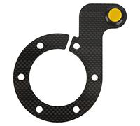 PolyGen Steering Wheel External Horn Button for 6 Bolt Racing Wheels, Carbon Fiber and Acrylic, Fits / / Nardi, Sensitive Push Activation for Automotive Mods (Yellow)