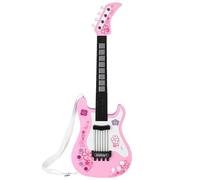 PolyGen Toddler Electric Guitar featuring Four Play Modes, Rhythm Lights, and External Mic Input, This Electronic Guitar for Kids is Designed for Creative Play (Pink)