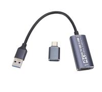 PolyGen USB C Video Capture Adapter with High Speed USB 3.0 Chip, 1080P 60Hz Capture, Aluminum Alloy Body for Win/Linux Systems for Gaming & Camera Integration