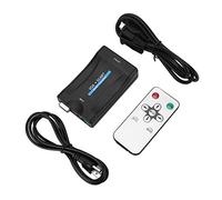 PolyGen VGA to SCART Converter for TV connecting PC laptops to older displays, a VGA to SCART Adapter USB Remote supporting PAL/NTSC/SECAM video standards