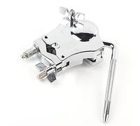 PolyGen Zinc Alloy Drum Bracket with 360 Degree Rotatable Handle, Silver Finish, Universal Tom Drum Rack Mount, Mounting Hardware for Drum Kit Customization