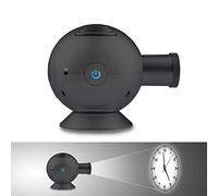 PolyGens Unique LED Analog Projection Clock with Night Light 360° Rotating,Brightness/Size Adjustable,Desktop/Ceiling Mount Projector Clock for Home Deco (Black)