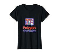 Polyglot Feminist Multilingual Girl Power Flags Design T-Shirt