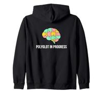 Polyglot In Progress Vocabulary Fluency Language Learner Zip Hoodie