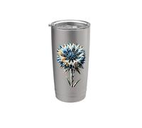 Polygon Art Bachelor's Button Flowers Stainless Steel Insulated Tumbler