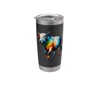 Polygon Art Bali Cattle Balinese Cattle Stainless Steel Insulated Tumbler