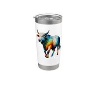 Polygon Art Bali Cattle Balinese Cattle Stainless Steel Insulated Tumbler