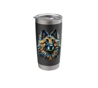 Polygon Art Belgian Sheepdog Groenendael Belgian Shepherds Stainless Steel Insulated Tumbler