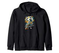 Polygon Art Crow Silhouette Raven Crows Zip Hoodie
