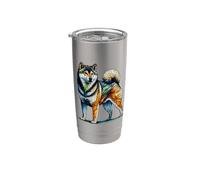 Polygon Art Japanese Shiba Inu Stainless Steel Insulated Tumbler