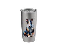 Polygon Art Miniature Bull Terrier Mini Bull Stainless Steel Insulated Tumbler