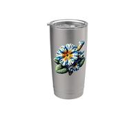 Polygon Art Primrose Flowers Stainless Steel Insulated Tumbler