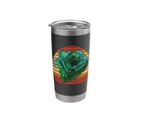 Polygon Chameleon Head Terrarium Abstract Lizard Reptiles Stainless Steel Insulated Tumbler