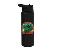 Polygon Chameleon Head Terrarium Abstract Lizard Reptiles Stainless Steel Insulated Water Bottle