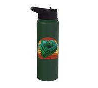 Polygon Chameleon Head Terrarium Abstract Lizard Reptiles Stainless Steel Insulated Water Bottle