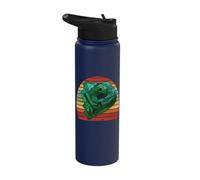 Polygon Chameleon Head Terrarium Abstract Lizard Reptiles Stainless Steel Insulated Water Bottle