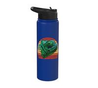 Polygon Chameleon Head Terrarium Abstract Lizard Reptiles Stainless Steel Insulated Water Bottle