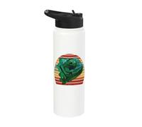 Polygon Chameleon Head Terrarium Abstract Lizard Reptiles Stainless Steel Insulated Water Bottle