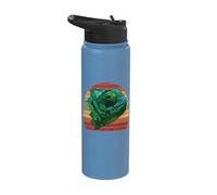 Polygon Chameleon Head Terrarium Abstract Lizard Reptiles Stainless Steel Insulated Water Bottle