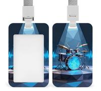 Polygon Drum Stage Id Badge Holder with Breakaway Lanyard Abs Plastic Name Tag Holder Vertical Clear Front Window Push Slide Card Protector Gift for NurseTeacher Office Staff & Events