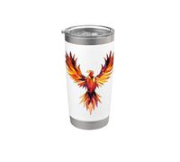 Polygon Rising Phoenix Out of Ashes Mythical Bird Vintage Stainless Steel Insulated Tumbler