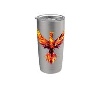 Polygon Rising Phoenix Out of Ashes Mythical Bird Vintage Stainless Steel Insulated Tumbler