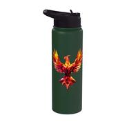 Polygon Rising Phoenix Out of Ashes Mythical Bird Vintage Stainless Steel Insulated Water Bottle