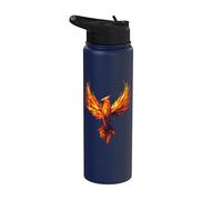 Polygon Rising Phoenix Out of Ashes Mythical Bird Vintage Stainless Steel Insulated Water Bottle