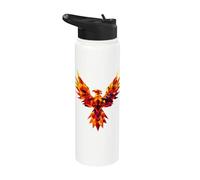 Polygon Rising Phoenix Out of Ashes Mythical Bird Vintage Stainless Steel Insulated Water Bottle