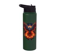 Polygon Rising Phoenix Out of Ashes Mythical Bird Vintage Stainless Steel Insulated Water Bottle