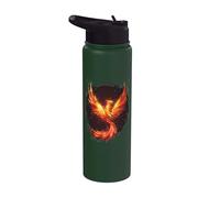 Polygon Rising Phoenix Out of Ashes Mythical Bird Vintage Stainless Steel Insulated Water Bottle
