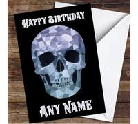 Polygon Skull Gothic Simple Personalised Birthday Card - Personalised Scary Birthday Card, Birthday Card For Horror Fan, Monster, Ghost Birthday Card