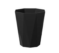 Polygon Small Trash Can,Slim Plastic Bin,Lightweight Recycling Trash Can with Smooth Finish Office Organizer Rubbish Can Paper Baske for Bathrooms, Laundry Room, Kitchens,Bedroom 21x24cm (Black)