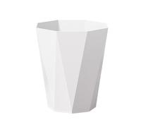 Polygon Small Trash Can, Trash Can Wastebasket Plastic Trash Bin Garbage Container Rubbish Can Paper Basket Office Organizer for Bathrooms, Laundry Room, Kitchens, Offices, Kids Rooms, Dorms (White)