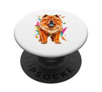 Polygonal Abstract Art Chow Chow PopSockets Adhesive PopGrip